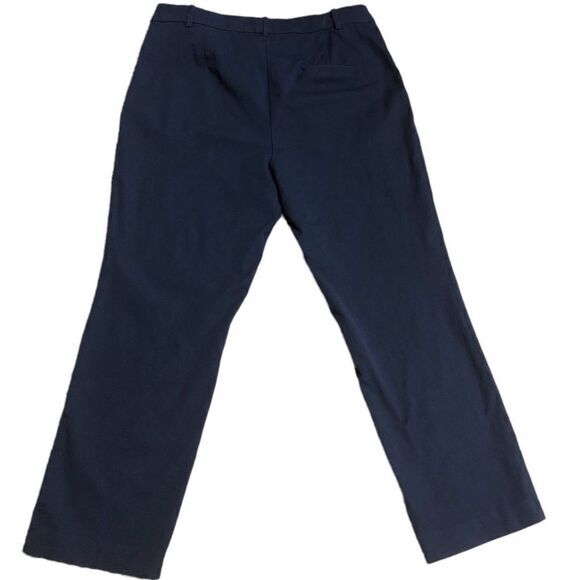 1. State cropped trouser Size 16 zipper front pockets belt loops navy blue pants - Picture 6 of 6